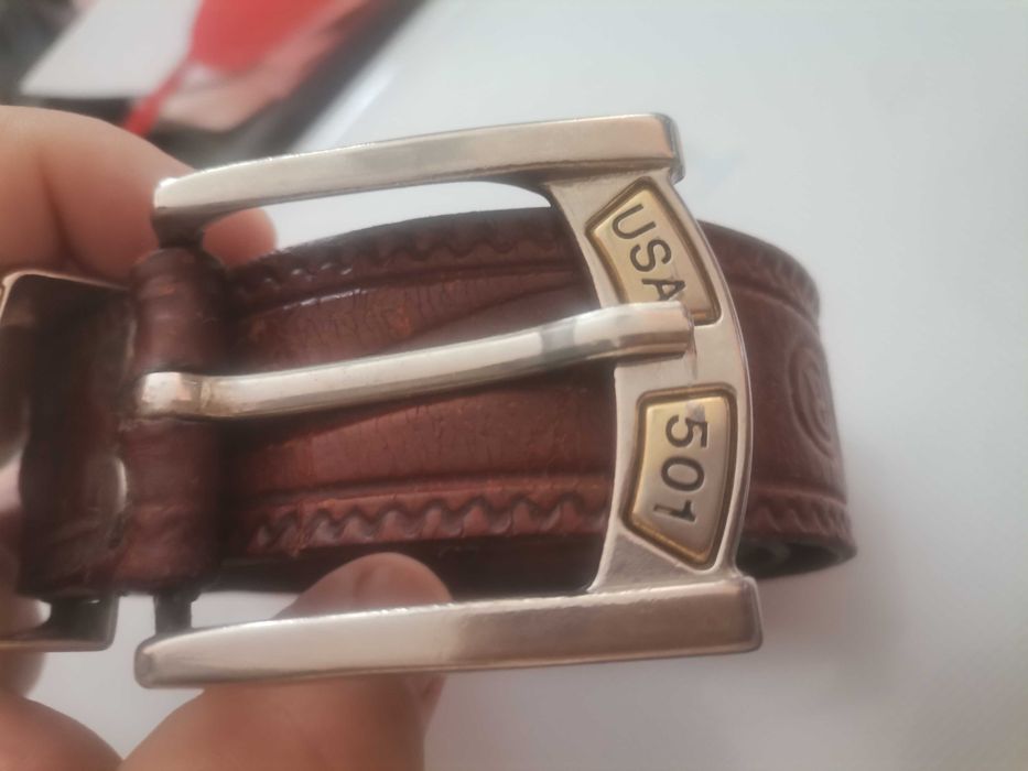 Оригинален кожен колан USA 501  с лого на Nike