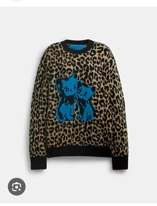 пуловер COACH Leopard Print