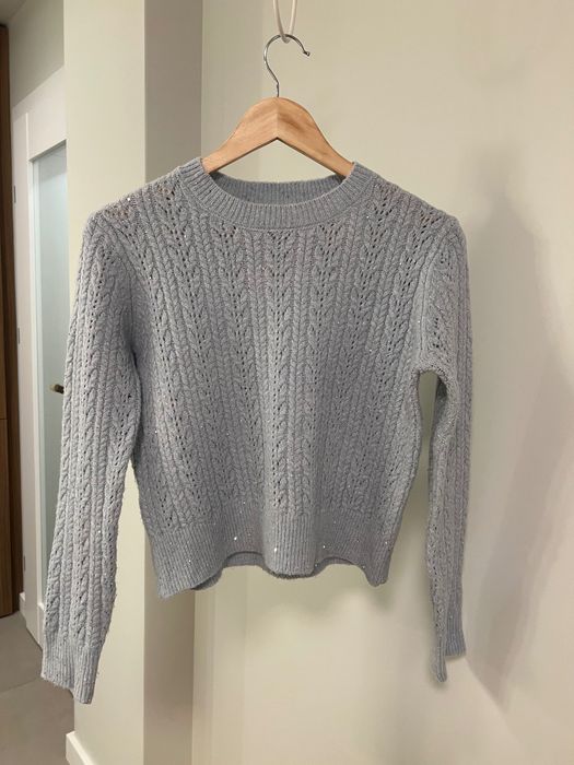 Светлосин пуловер Mango