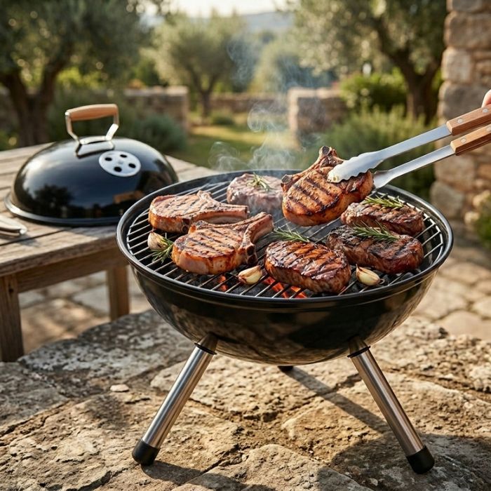 Технически характеристики на Туристическо барбекю на въглища с кълбовидна форма 37.5 x 45.5 см – компактно и преносимо за градина и къмпинг
Основни те