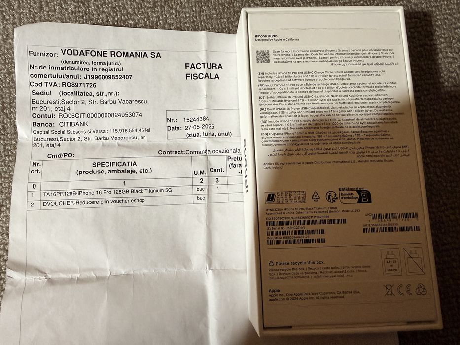 Iphone 16 pro garantie, baterie 100%