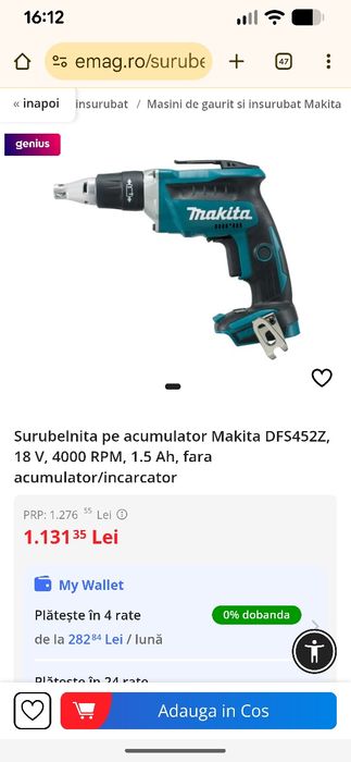 Filetanta rigips Makita DFS452Z