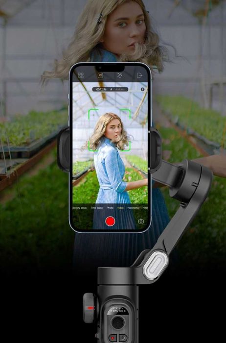 Stabilizator Imagine Telefon, Bluetooth, Pliabil, Tripod inclus, Negru