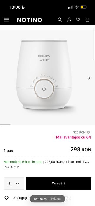 Aparat de incalzit laptele/mancarea philips avent