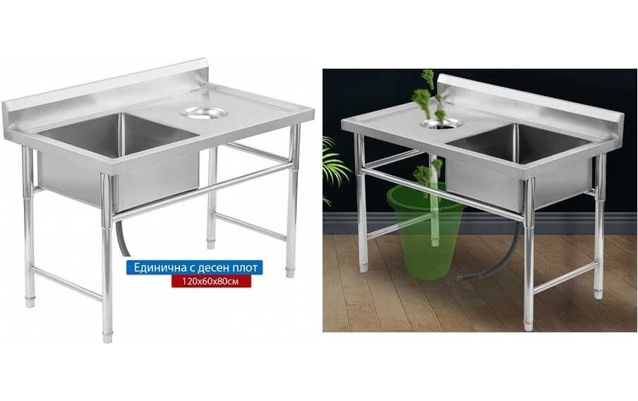 ПРОМО Професионални мивки Неръждаема стомана РАЗМЕРИ Мивка инокс Алпак