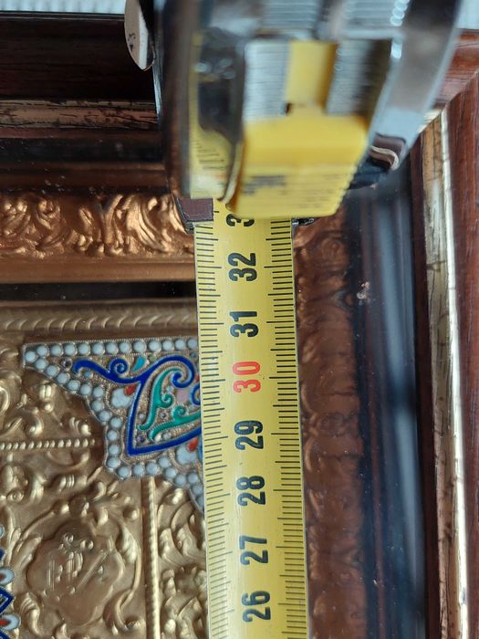 Руска сребърна 84 икона с емайл и позлата/размер 32 на 26 см/