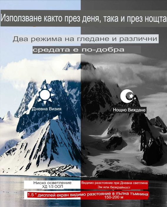 12-мегапикселов инфрачервен професионален бинокъл за нощно виждане