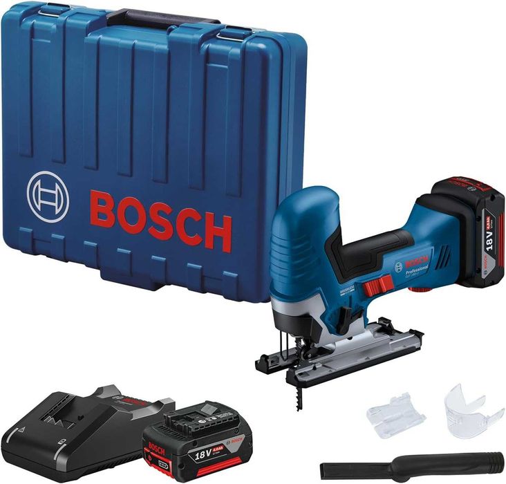 Акумулаторен прободен трион Bosch GST 185-LI с 2 батерии 4 Ah зарядно