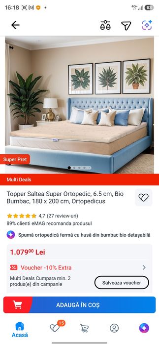 Saltea Ikea și topper Ortopedicus