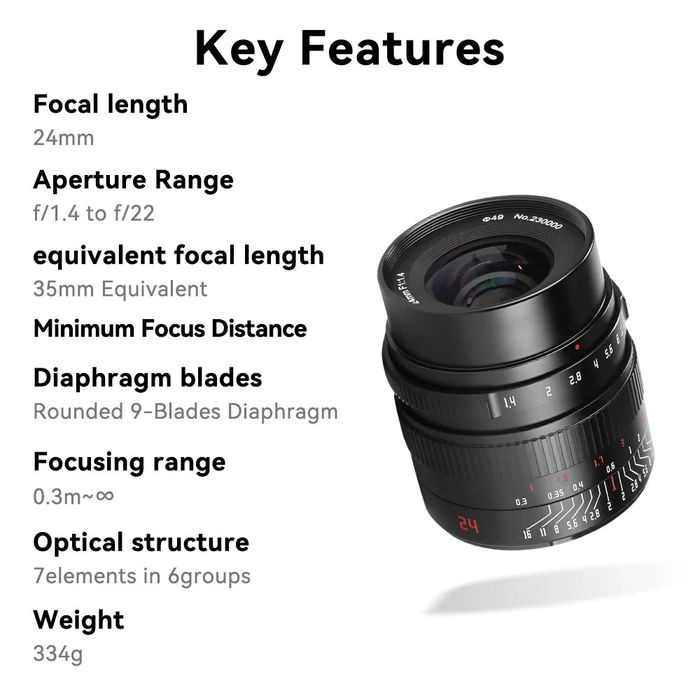 Объектив ttartosan 24mm f1 4