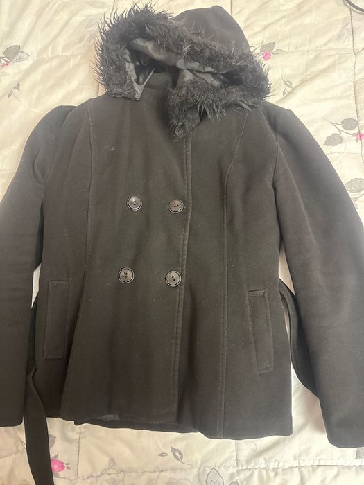 Черно зимно палто