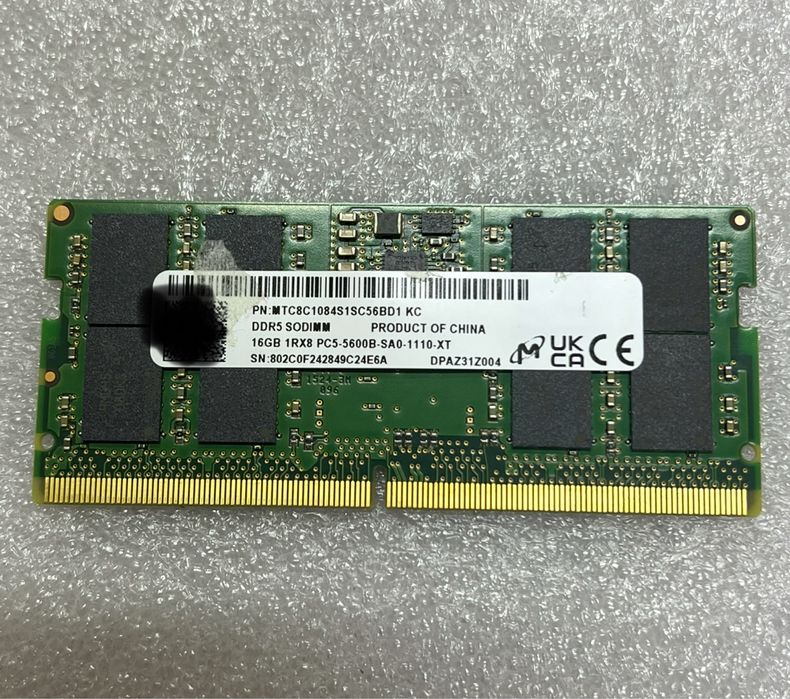 Оперативная память Micron 16 gb DDR 5 sodimm 5600 для ноутбуков