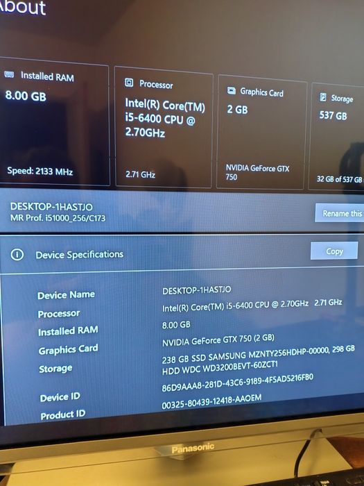 Unitate PC gaming i5 SSD GTX
