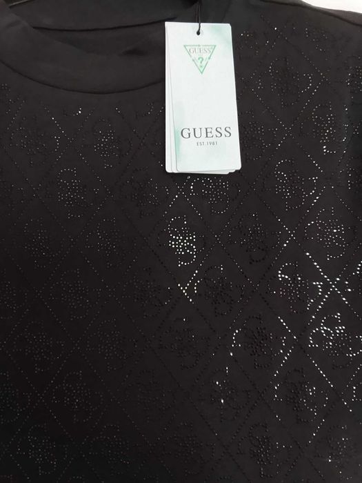 Guess Тениски черна и кремава Slim Fit Нови с етикети