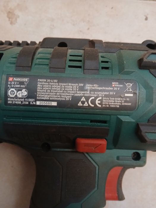 Акумулаторен ударен гайковерт Parkside 20V (PASSK 20-Li) – перфектно състояние