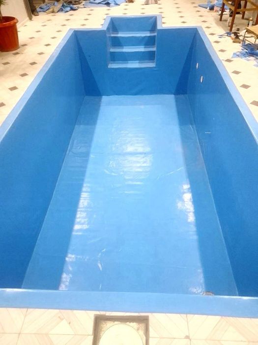 Бассейн натяжнка стен ПВХ пленкой.