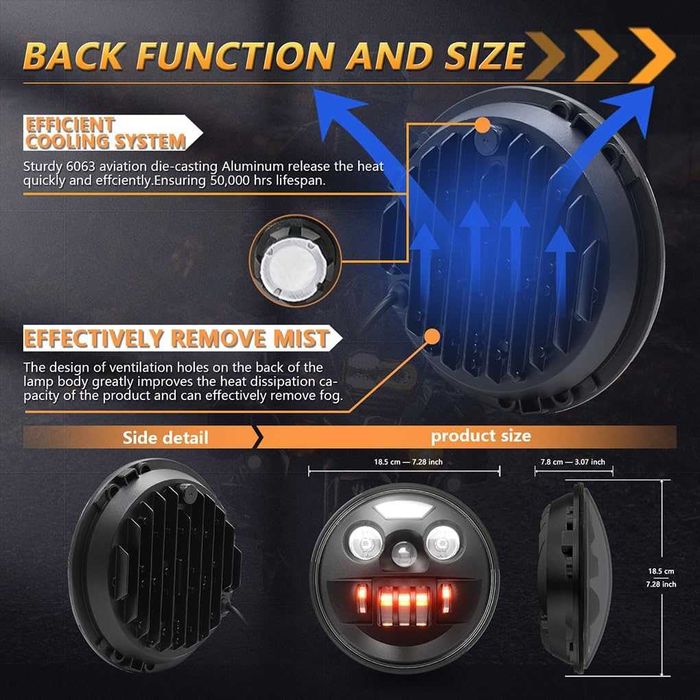 Тунинг лед комбинирани фарове 4 в 1 кръгъл LED фар с функция Angel Eye 2бр