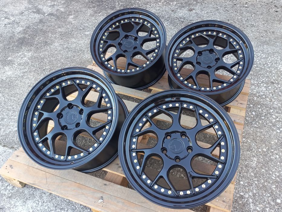 18"5x114.3 Black ^Gold 8.5j et35 Honda Mitsubushi Hyundai Renault Nissan Mazda Чисто Нови..