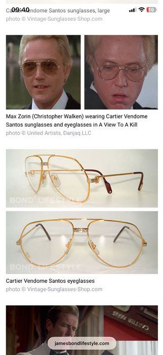 Ochelari cartier santos vendome anii 80’ placati cu aur 22k