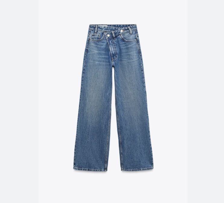 Zara дънки със странично закопчаване