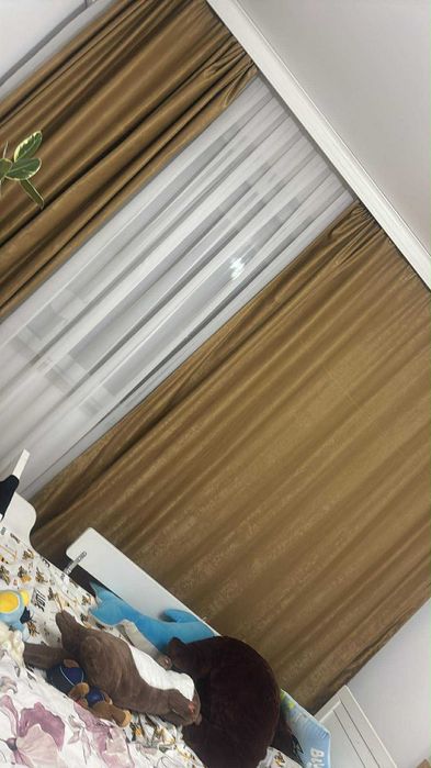 Плътни завеси в кафявата гама