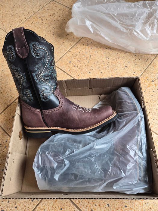 Мексикански рокерски ботуши от естествена кожа