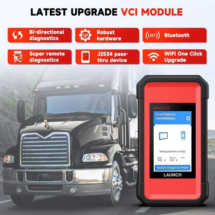 LAUNCH X431 V+ SmartLink HD – Професионална диагностика за камиони, автобуси, строителна и земеделска техника (12V/24V)