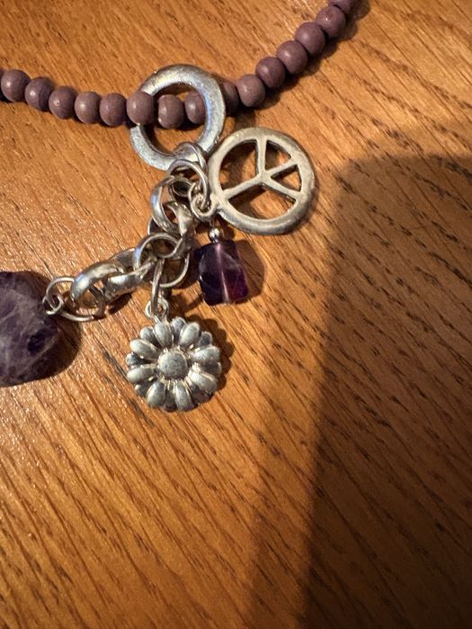 Colier lila cu ametist și argint