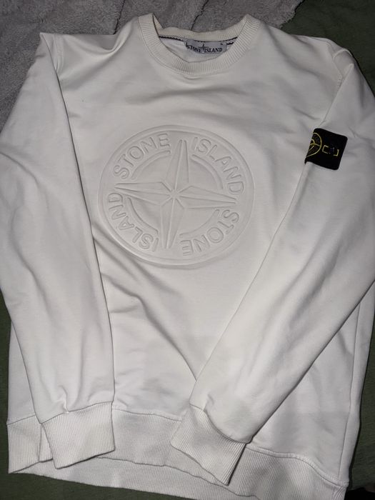 Бяла блуза с дълъг ръкав stone island - М размер