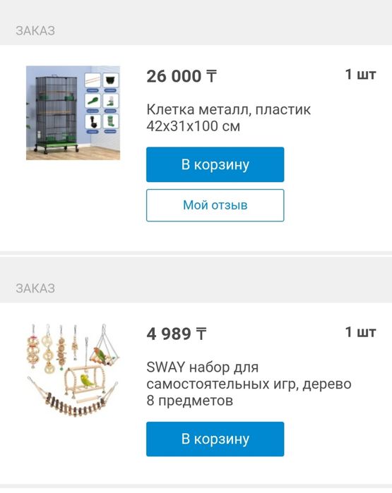 Попугаи с клеткой