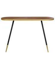 Consolă accent 121cm, frasin închis, picioare aurii