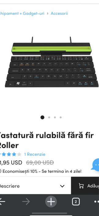 Tastatura wireless rollable design