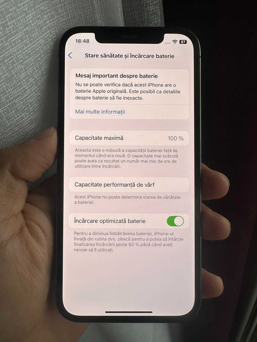 Iphone 12 Pro 128 GB Negru 100% baterie Impecabil Liber de retea