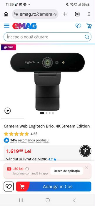 Logitech Brio 4K Stream Edition Garanție 1 an și 4 luni