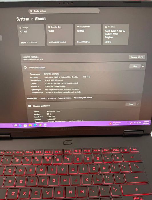 Laptop Gaming GIGABYTE A16