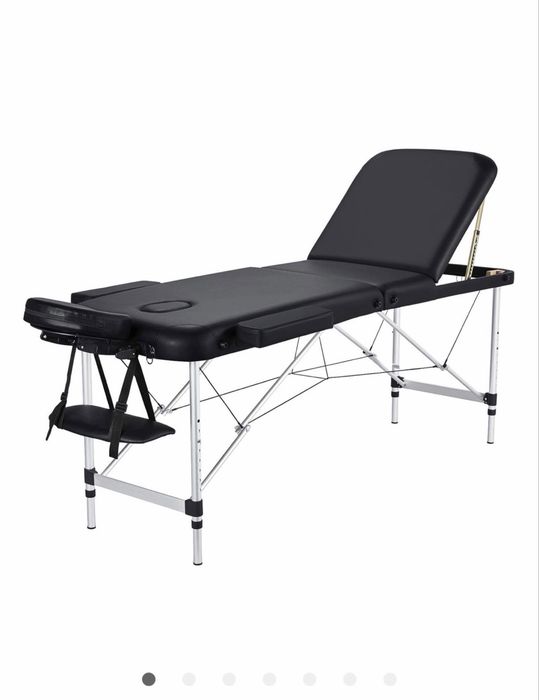 Pat pliabil negru din aluminiu usor