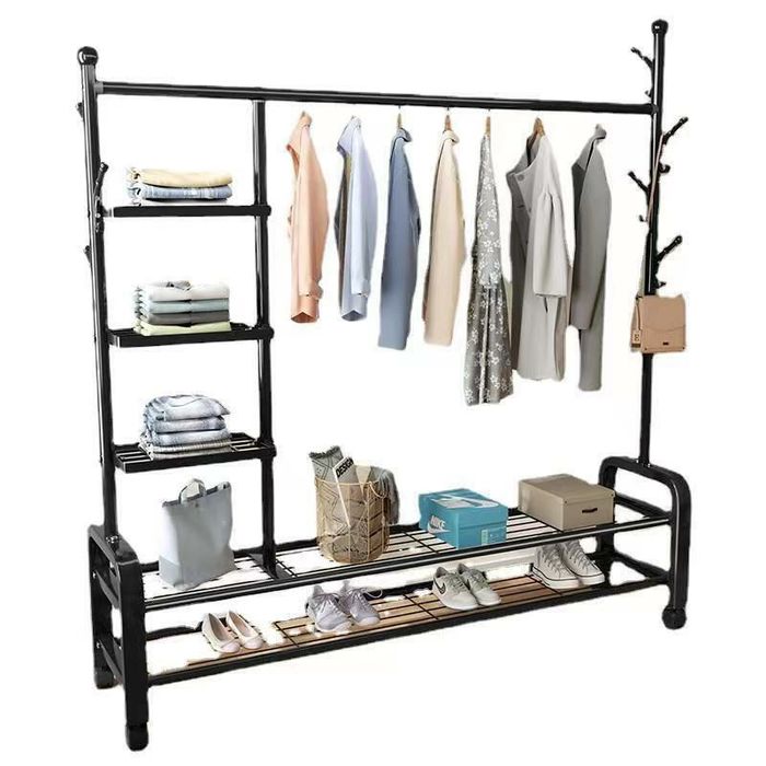 Гардеробная вешалка с полками