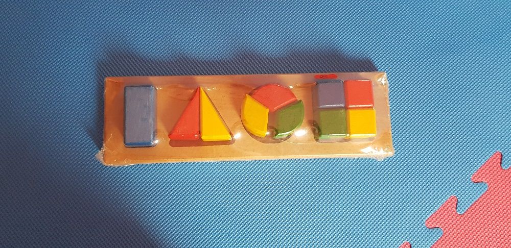 Vand joc, puzzle lemn forme geometrice/partile intregului; pt copii