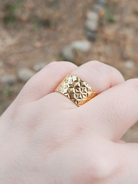 Inel Big Reflection din argint de 925, placat cu aur de 18k, JK