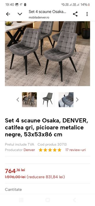 Vând set 4 scaune