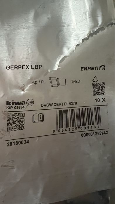 Прес фитинги 16мм 1/2