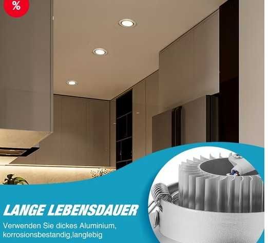 Set de 5 de spoturi LED încastrate, spot LED rotativ pentru tavan