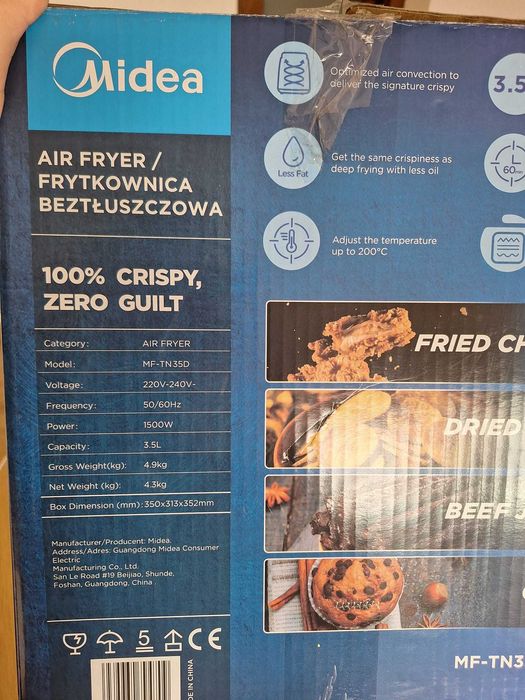 Friteuza cu aer, Midea, 3.5L, 1500W, Negru