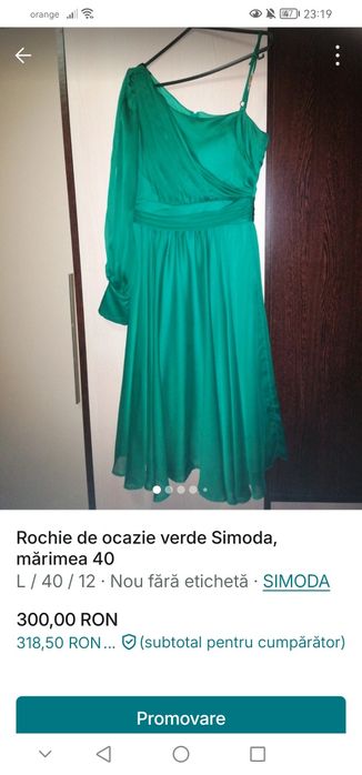 Rochie de ocazie verde Simoda mărimea 40