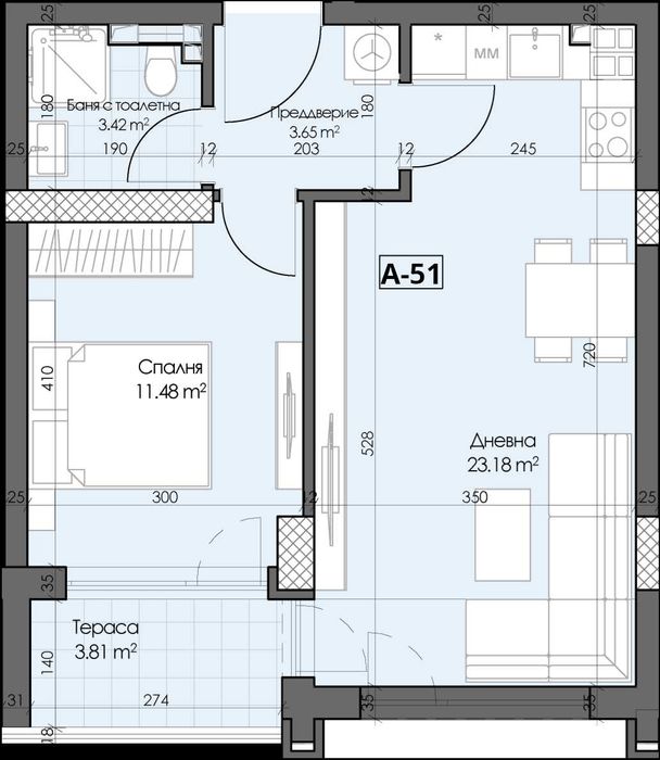 Продава се Двустаен апартамент в Пловдив, Гагарин - 66 кв.м за 658 €/кв.м - Снимка #2