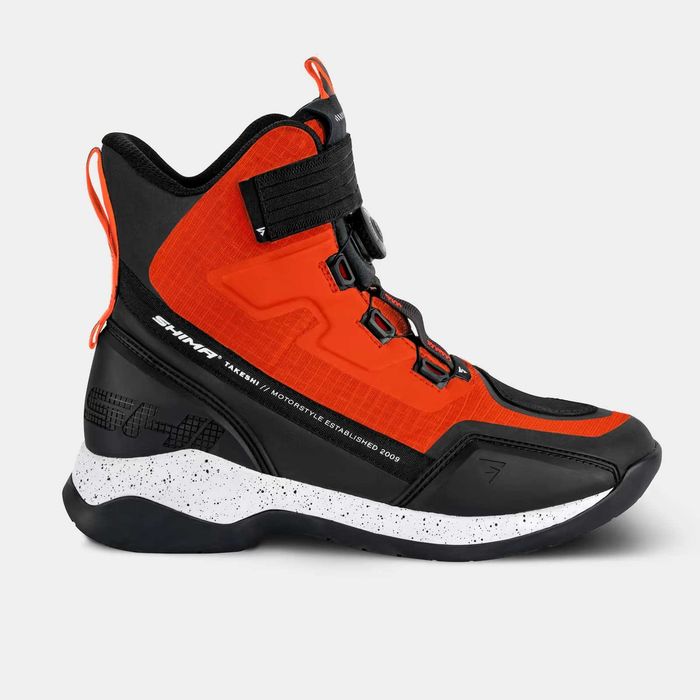 Мото боти обувки ботуши SHIMA TAKESHI Red Fluo/Black/White