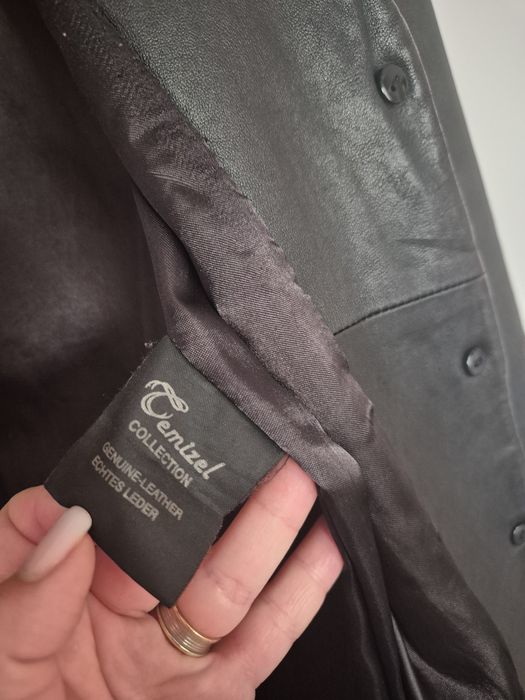 Pardesiu geaca midi din piele naturala dama S