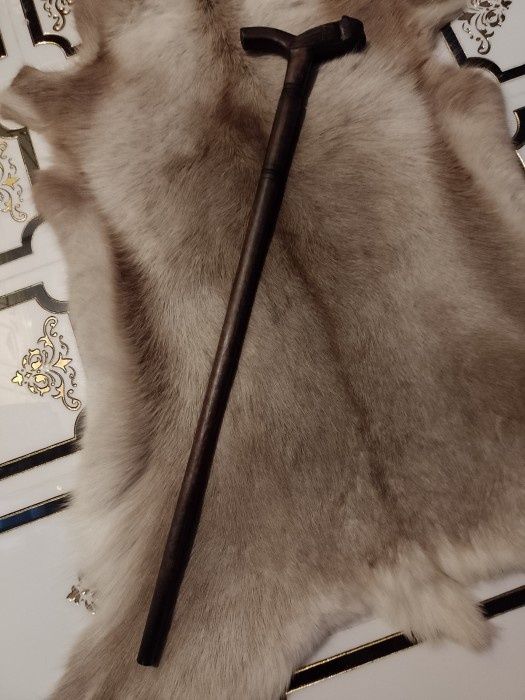 Baston antic lucrat integral manual cap de bufnita stare excelenta, pi