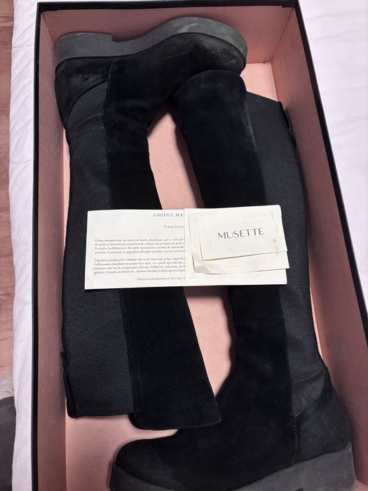 Cizme Musette din piele pana la genunchi