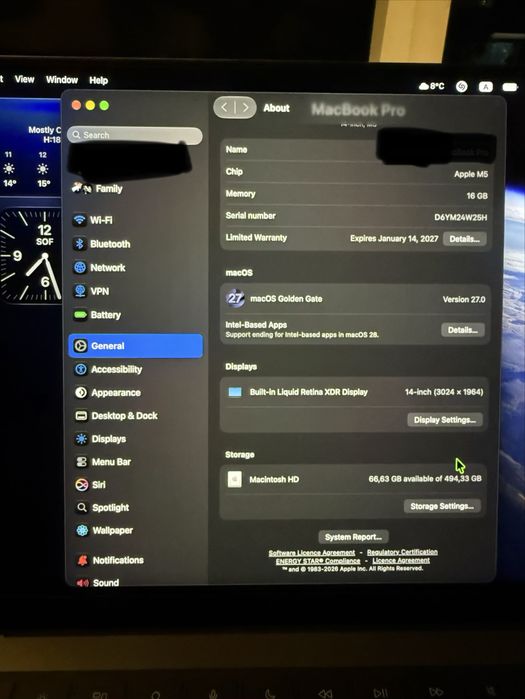 Macbook Pro M5 гаранция до януари 2028